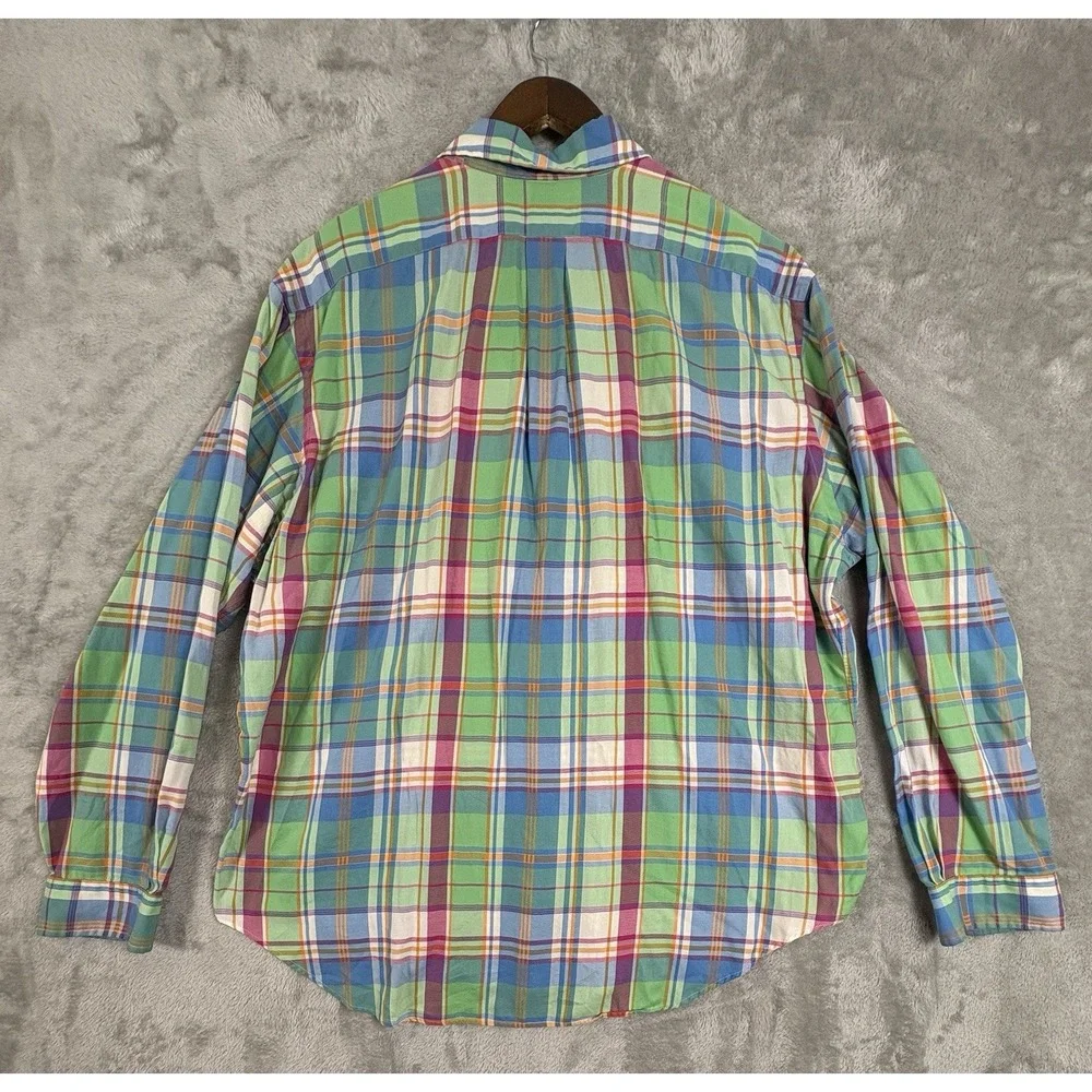 Ralph Lauren Mens Classic Fit Size XXL Plaid Long Sleeve Button Shirt Colorful - Picture 8 of 11